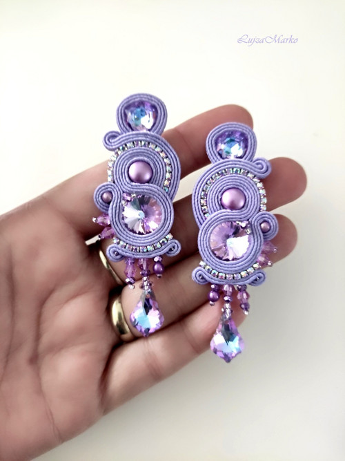 Imelda soutache / sutaš náušnice — foto 2