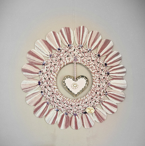 Boho macrame mandala s ametysty — foto 2