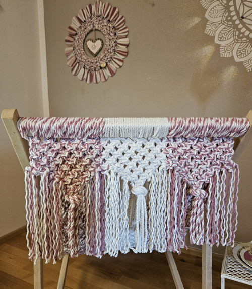 Boho macrame mandala s ametysty — foto 3