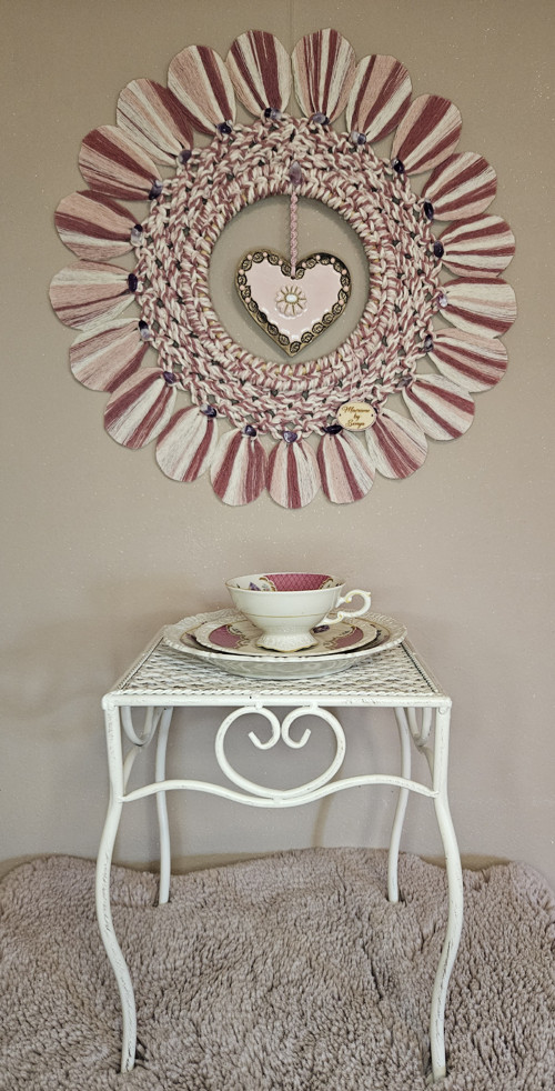 Boho macrame mandala s ametysty — foto 5