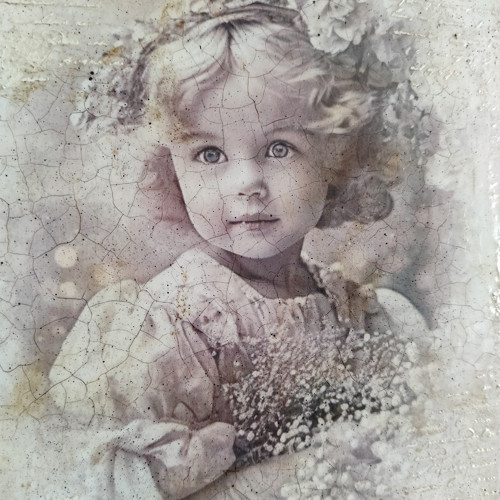 Originální vintage obrázek holčičky — foto 4