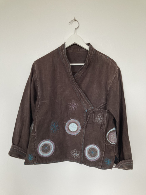Originálne upcyclované ľanové kimono — foto 2