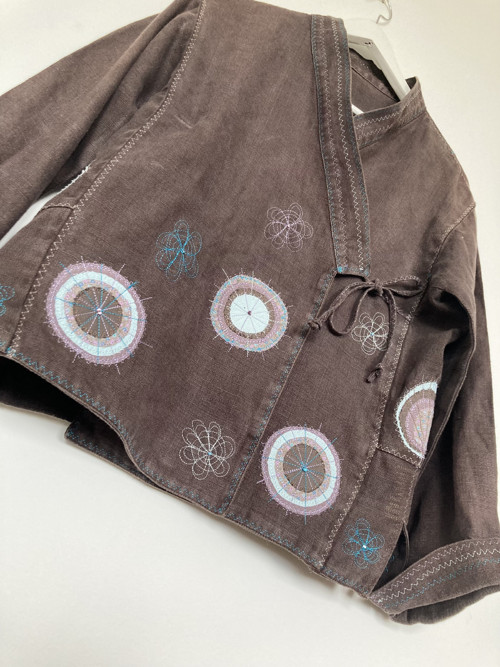 Originálne upcyclované ľanové kimono — foto 3