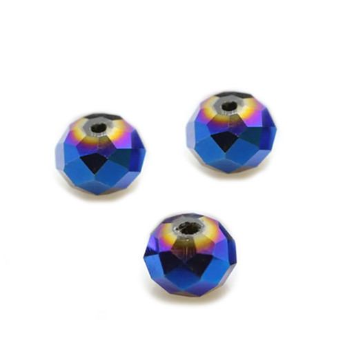 Skleněné broušené rondelky mix modrý 6x5mm, 20ks — foto 2