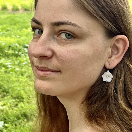 Náušnice Hortenzie Rosa — foto 4