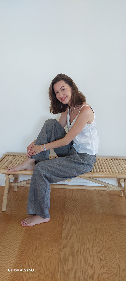 Lněné kalhoty Camélia — foto 4