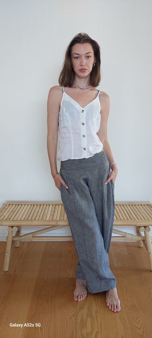 Lněné kalhoty Camélia — foto 5
