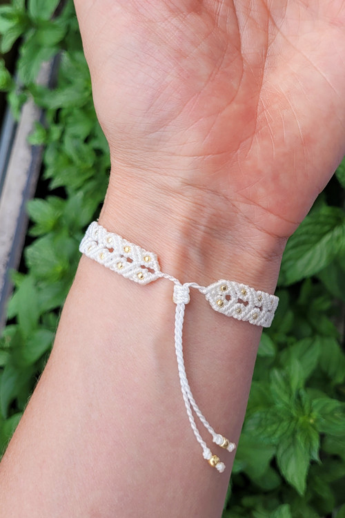 Macramé sada - bílá se zlatem — foto 6