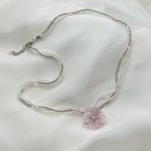 Náhrdelník z rokajlu Hortenzie Rosa — foto 3
