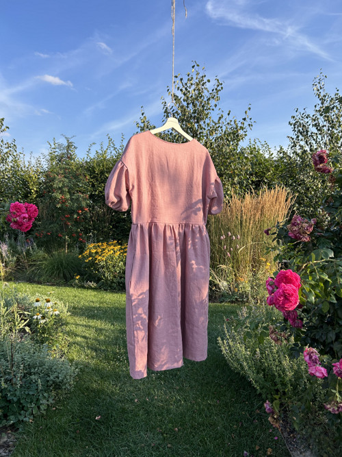 Mauve lněné šaty — foto 5