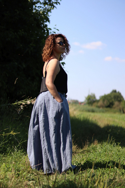 Lněná sukně krepovaná — foto 6