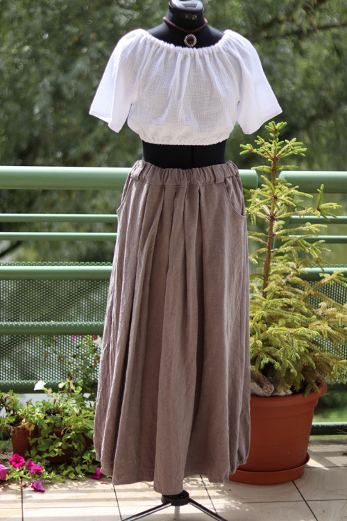 Lněná sukně krepovaná — foto 5