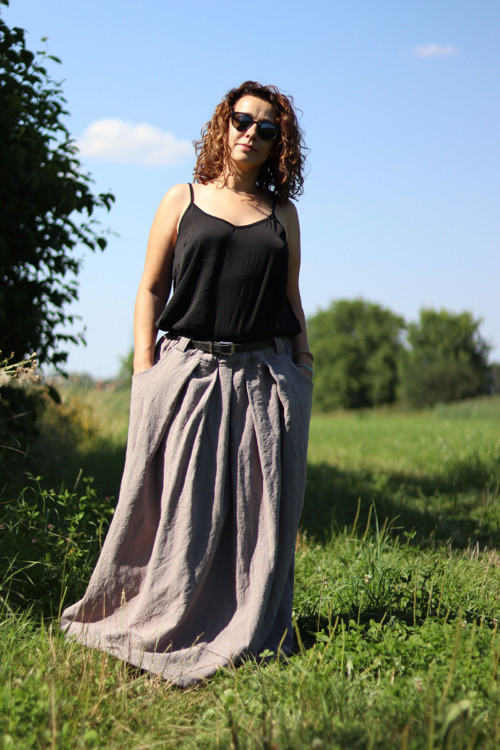 Lněná sukně krepovaná — foto 3