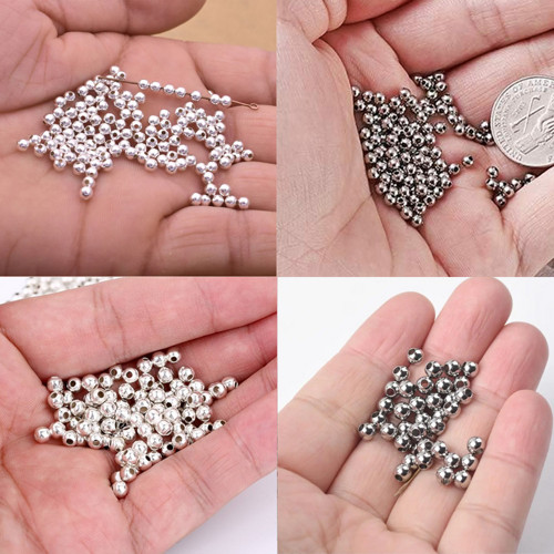 AKCE: Korálky 3mm / Barva stříbra / 100ks — foto 2