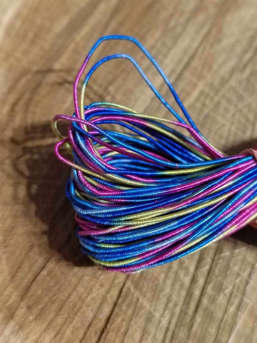 Šňůrka Ø0,8 mm duhová modrá multicolor — foto 2