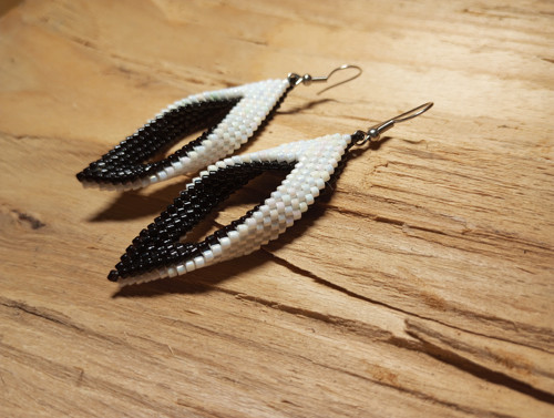 Náušnice folded - černobílé — foto 2