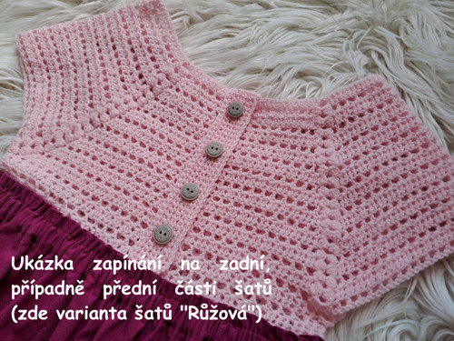 Celoroční šaty háčkované + látkové, různé barvy — foto 2