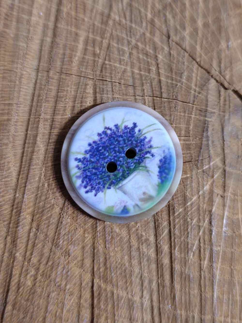 Knoflík 25 mm s levandulí — foto 2