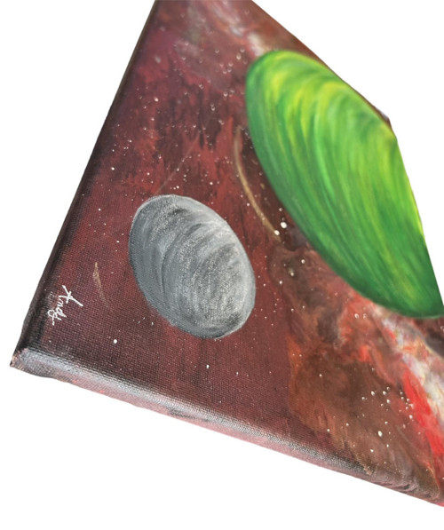 Zelená planeta a měsíc — foto 3