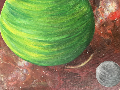Zelená planeta a měsíc — foto 4