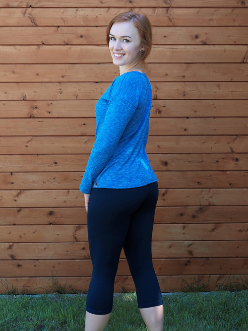 3/4 bambusové legíny FLORA dark blue — foto 4