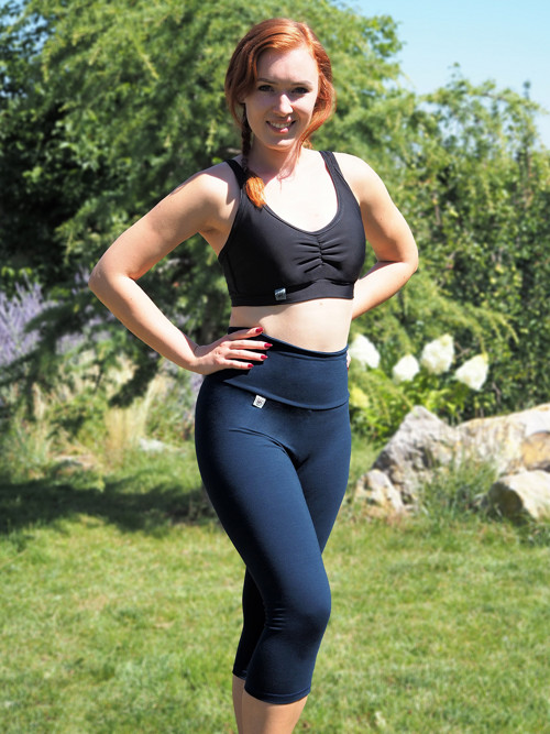 3/4 bambusové legíny FLORA dark blue — foto 2