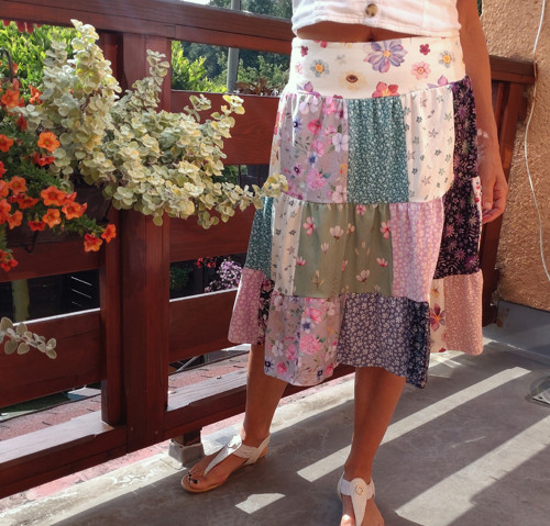 Originální úpletová patchwork sukně - pouze 2 kusy — foto 5