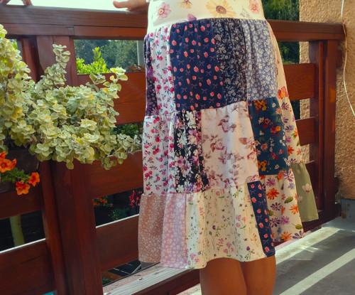 Originální úpletová patchwork sukně - pouze 2 kusy — foto 4