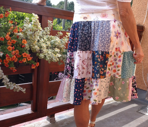 Originální úpletová patchwork sukně - pouze 2 kusy — foto 2