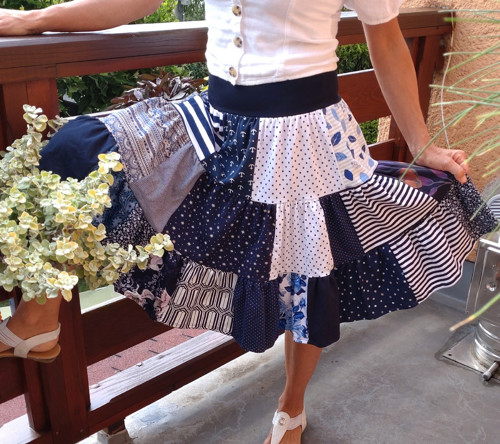 Originální úpletová patchwork sukně - pouze 2 kusy — foto 2