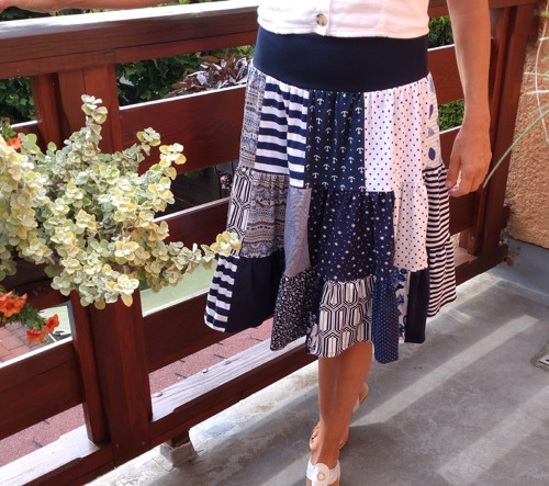 Originální úpletová patchwork sukně - pouze 2 kusy — foto 4