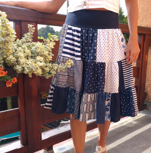 Originální úpletová patchwork sukně - pouze 2 kusy — foto 3