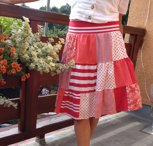 Originální úpletová patchwork sukně - pouze 2 kusy — foto 4