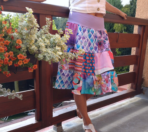 Originální úpletová patchwork sukně - pouze 2 kusy — foto 5