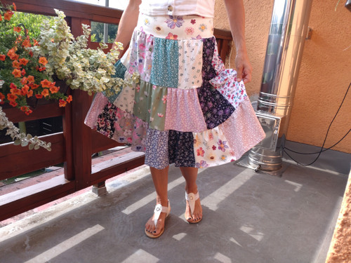 Originální úpletová patchwork sukně - pouze 2 kusy — foto 6