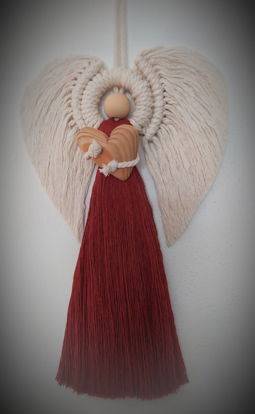 Větší macramé anděl "Skořicový". :) — foto 2