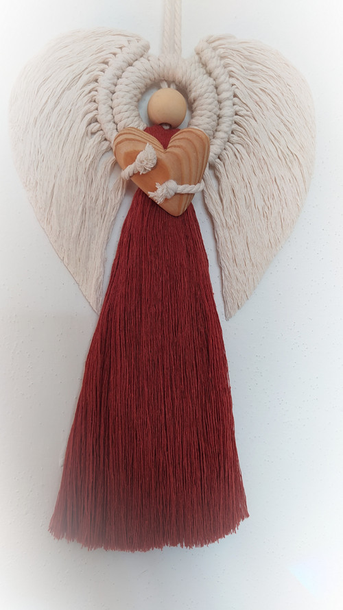 Větší macramé anděl "Skořicový". :) — foto 3