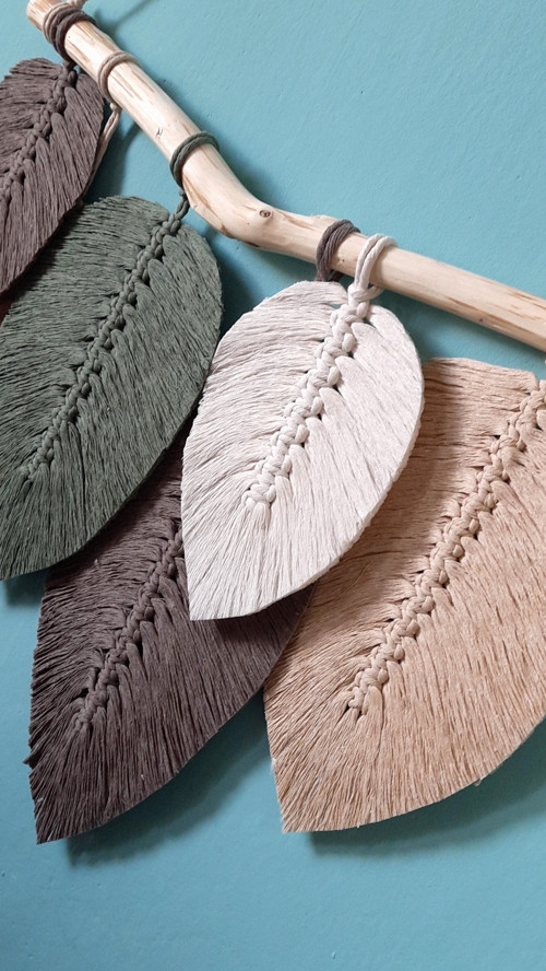 Závěsná dekorace Macramé listy 6 — foto 3
