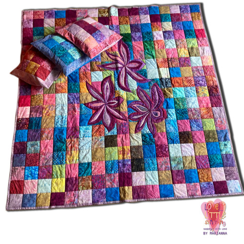 Batikový patchwork set - prehoz a vankúše — foto 2