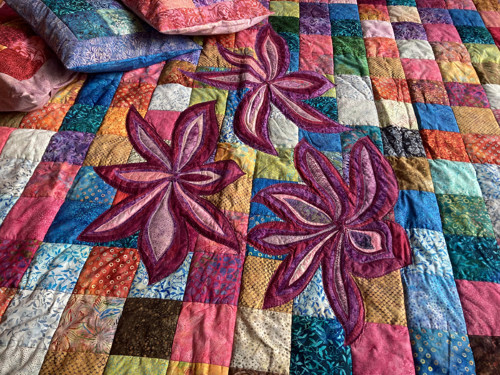 Batikový patchwork set - prehoz a vankúše — foto 3