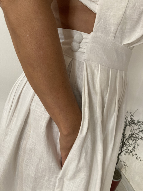 Nežné BIELE Ľanové šaty ,, Marilyn,, — foto 5