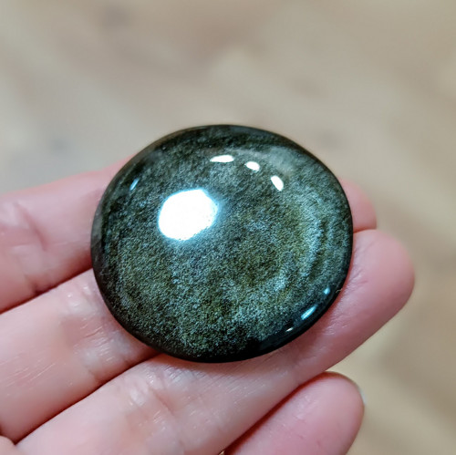 Obsidián, ID 4108, průměr 38 mm — foto 2