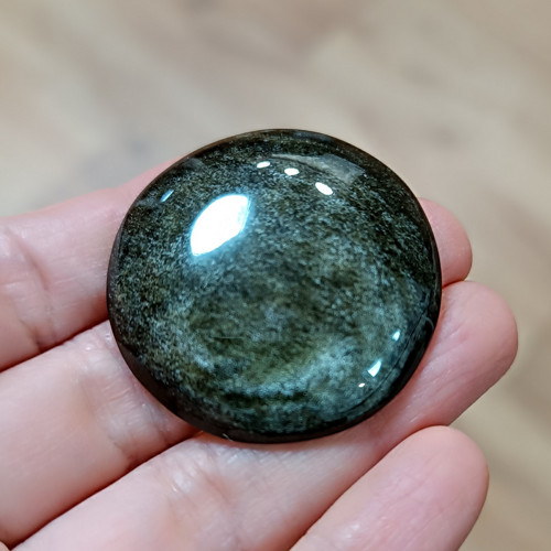 Obsidián, ID 4108, průměr 38 mm — foto 3