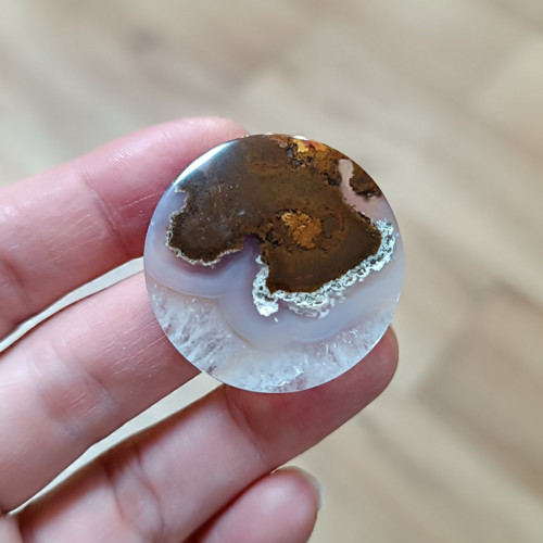 Mechový achát, ID 4113, průměr 34 mm — foto 3
