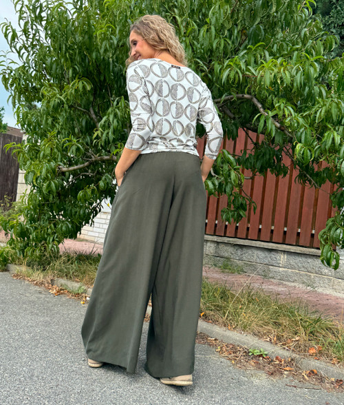 Kalhotová sukně khaki — foto 6