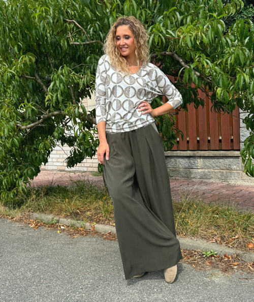 Kalhotová sukně khaki — foto 3