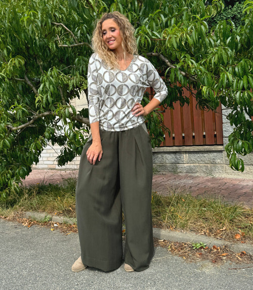 Kalhotová sukně khaki — foto 2