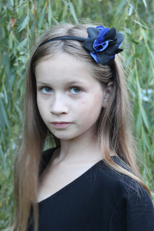 Modrý kvítek - květinová čelenka — foto 4