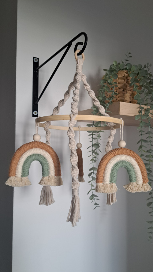 Dětský macrame kolotoč nad postýlku DUHA — foto 2