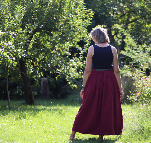 Lněná sukně krepovaná — foto 3